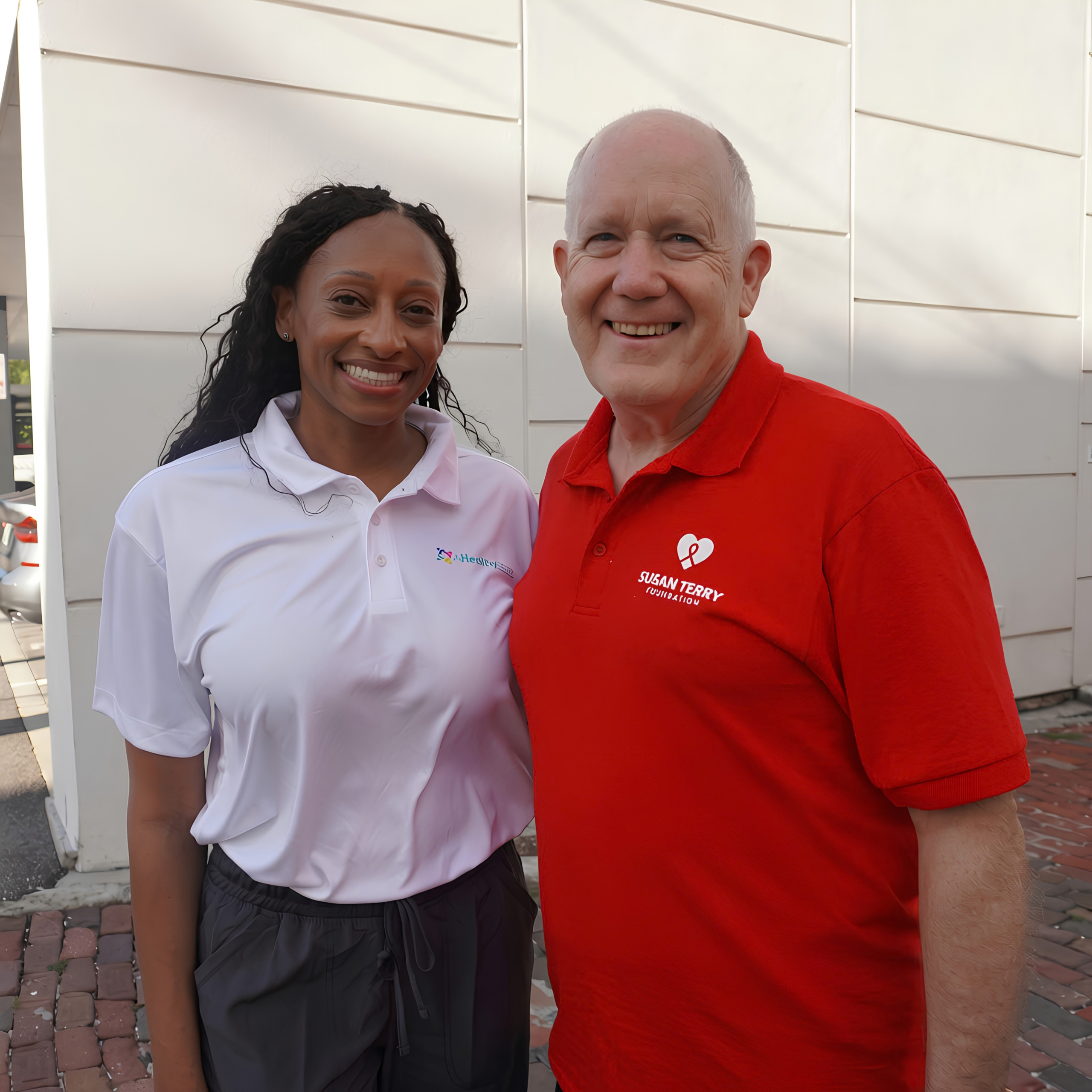 Dr. Brittney Roy with a Susan Terry Foundation representative.
